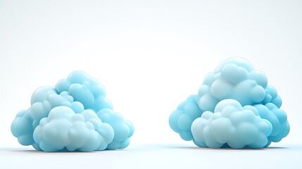 Dreamy Light Blue Clouds: A pair of fluffy, light blue clouds float gently against a bright backdrop, perfect for dreamy, whimsical designs. 