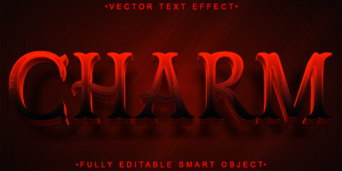 Poster - Red Charm Vector Fully Editable Smart Object Text Effect