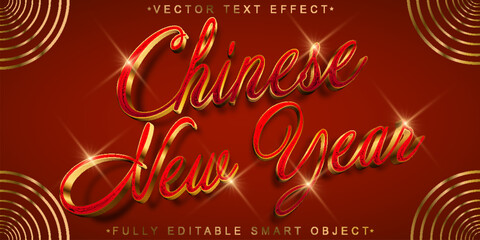 Poster - Chinese New Year Vector Fully Editable Smart Object Text Effect