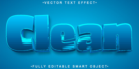 Poster - Blue Clean Vector Fully Editable Smart Object Text Effect
