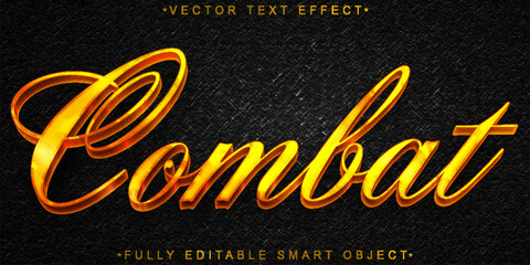 Poster - Dark Orange Worn Combat Vector Fully Editable Smart Object Text Effect