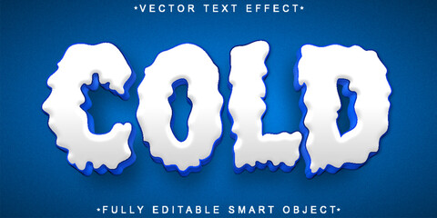 Poster - Cartoon Winter Cold Vector Fully Editable Smart Object Text Effect