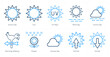 © popcornarts - A set of 10 Weather icons as sunny day, sun, uv rays