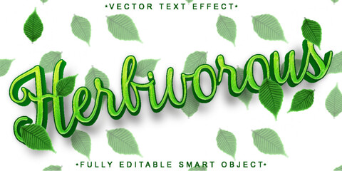 Poster - Herbivorous Cartoon Vector Fully Editable Smart Object Text Effect