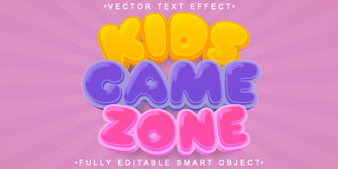 Aufkleber - Cartoon Kids Game Zone Vector Fully Editable Smart Object Text Effect