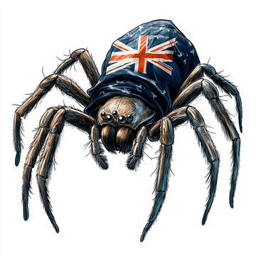 spider with the Australian flag on a white background background .vectors . Australia Day