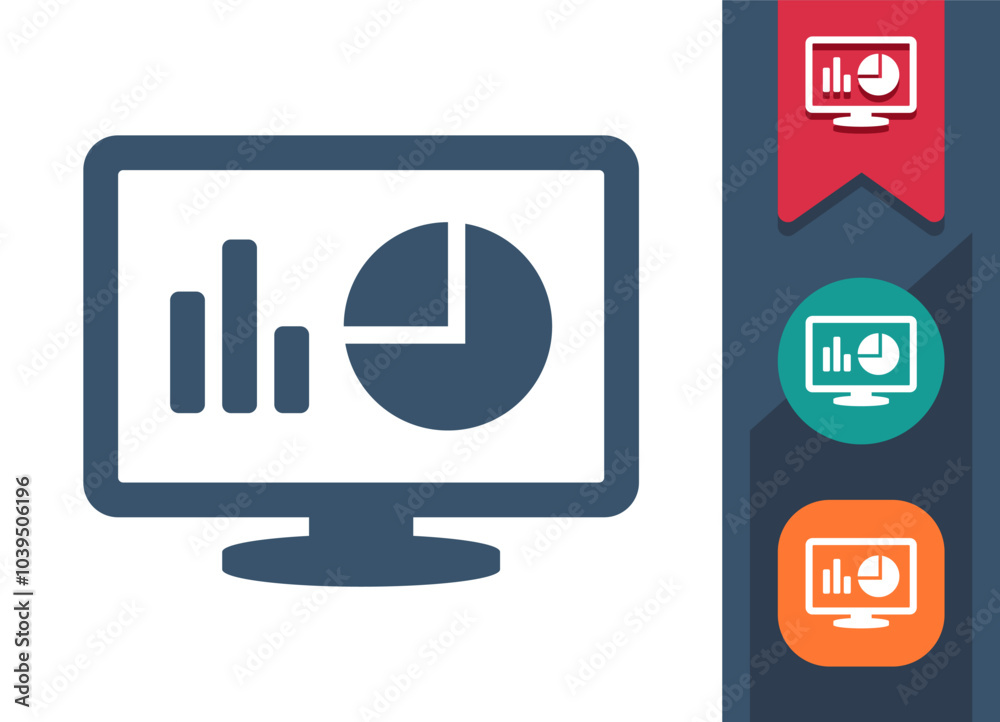 Screen, Computer Monitor, TV Icon Stock Vector | Adobe Stock