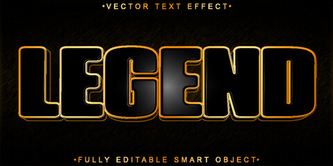 Poster - Shiny Dark Golden Legend Vector Fully Editable Smart Object Text Effect