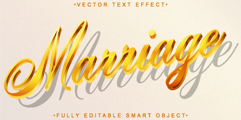 Poster - Golden Marriage Vector Fully Editable Smart Object Text Effect