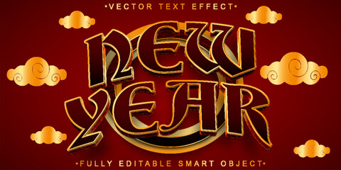 Poster - New Year Celebration Vector Fully Editable Smart Object Text Effect