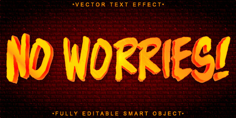 Poster - No Worries Vector Fully Editable Smart Object Text Effect