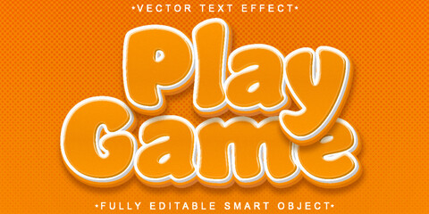 Aufkleber - Cartoon Orange Play Game Vector Fully Editable Smart Object Text Effect