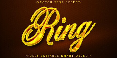 Poster - Luxury Jewelry Ring Vector Fully Editable Smart Object Text Effect