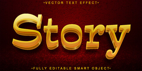 Poster - Golden Story Vector Fully Editable Smart Object Text Effect