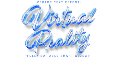 Poster - Virtual Reality Vector Fully Editable Smart Object Text Effect