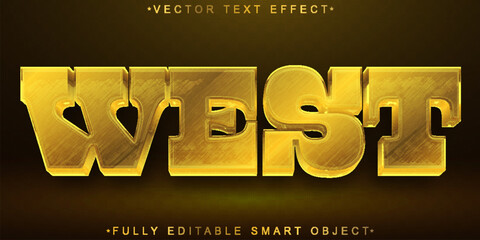 Poster - Brown Worn West Vector Fully Editable Smart Object Text Effect