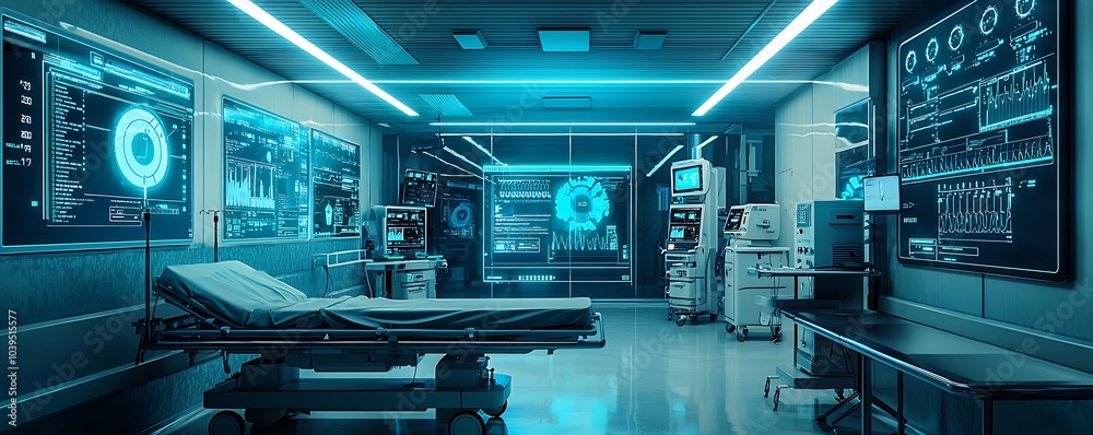 Biometric and medical history monitoring tech in a hospital recovery ...