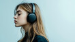 © Imaging L - Tech-inspired side profile of a woman with headphones