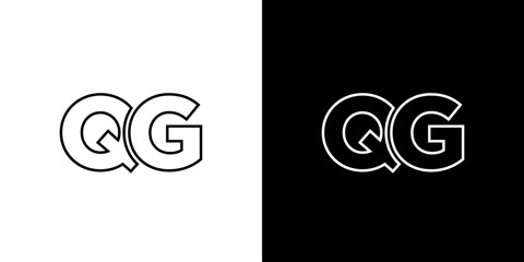 Poster - Letter Q and G, QG logo design template. Minimal monogram initial based logotype.