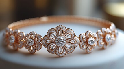 Poster - beautiful 3d gold diamond jewelry set featuring an intricately designed necklace with matching earri