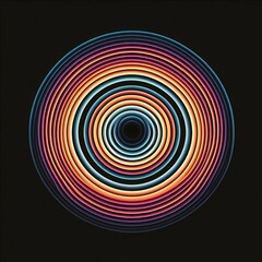 Fototapete - Colorful spiral pattern with swirling circles and rainbow hues, creating a psychedelic backdrop