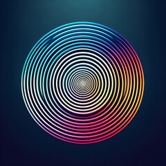 Fototapete - Colorful spiral pattern with swirling circles and rainbow hues, creating a psychedelic backdrop
