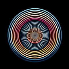 Fototapete - Colorful spiral pattern with swirling circles and rainbow hues, creating a psychedelic backdrop