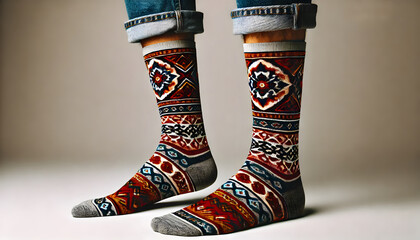 Poster - Stylish patterned socks a fusion of comfort and contemporary fashion for everyday wear