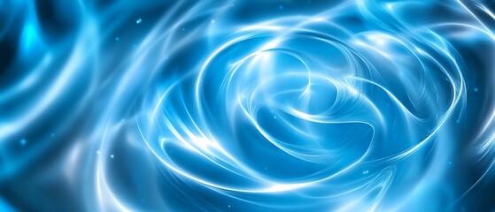 Poster - A blue water wave with a white swirl in the middle. The water is calm and peaceful. The blue color of the water gives a sense of tranquility and serenity