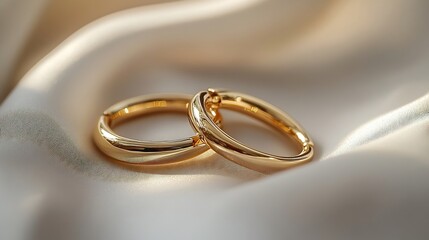Fototapete - Classic gold hoops a smooth seamless design placed on a soft minimalistic backdrop emphasizing their timeless beauty and elegant simplicity