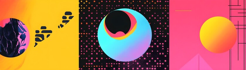 Poster - Abstract Geometric Shapes Background with Bold Colors