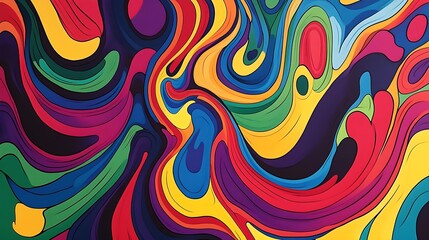 Poster - Abstract Colorful Swirls Pattern Background
