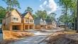 © songpol152 - Construction site with newly built homes and landscaping in progress, representing community development.