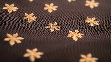 This elegant tie features golden Thanksgiving leaves intricately woven across a dark brown background. The contrast between the gleaming gold leaves and the rich brown fabric creates a refined,