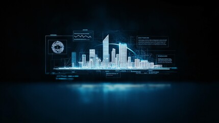 Poster - Futuristic Cityscape Data Visualization 