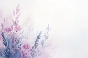 Wall Mural - Flowers painted with watercolors on a white background