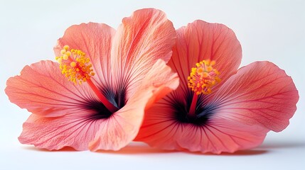 Poster - Visually stunning vibrant tropical flower isolated on a clean white background,perfect for photo usage in various designs,advertisements,and creative projects.