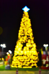 Wall Mural - christmas light tree in the night