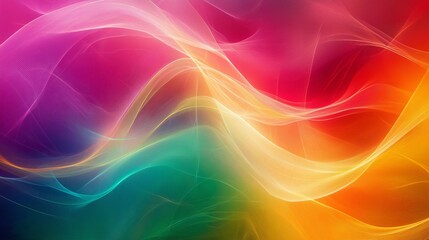 Poster - Colorful abstract line waves