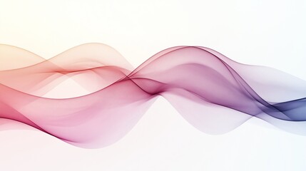 Poster - Colorful abstract line waves on white background