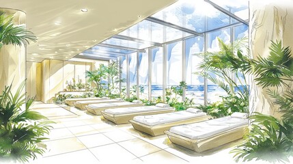 Poster - Elegant Watercolor Interior with Natural Light