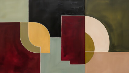 Poster - Bold Abstract Composition in Earthy Hues