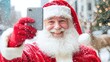 © BonzEarthsnapper - Santa taking a selfie in a snowy festive setting