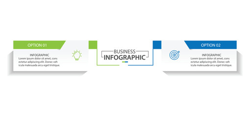 Wall Mural - business infographics. infographics with 2 steps or options