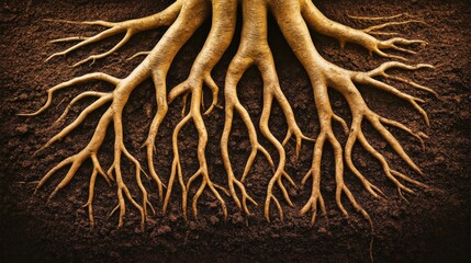 A tree root is shown in the dirt