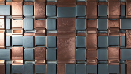 Wall Mural - Copper and Grey Geometric Pattern