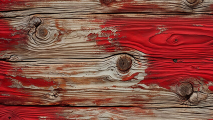 Canvas Print - Weathered Red Wooden Plank Texture