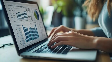 Poster - Data Analysis on Laptop with Charts and Graphs