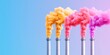 © Arnon  Parnnao - Colorful smoke billowing from industrial chimneys on a gradient background