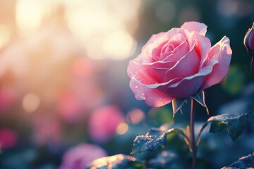 Close up of Damask rose in garden  selective focus.